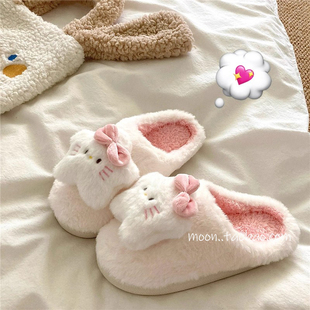 星星小猫~！软萌可爱奶呼呼居家包头棉拖鞋女ins冬季保暖毛毛拖鞋
