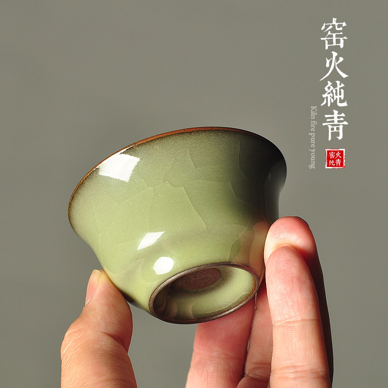哥窑主人杯单杯复古中式陶瓷茶盏
