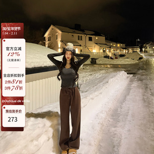 1.6 8PM【遛弯神裤】33同款顶美松弛感桑蚕丝加绒系带卫裤 双色