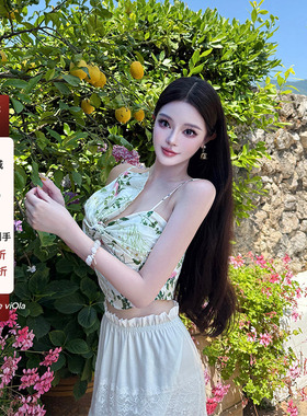 【现货】viola【南岛蔷薇】cami*la澳洲 du家蝴蝶结吊带背心纯欲