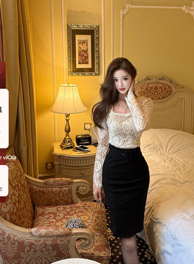 viola【狎鸥亭女主】吊打市场!定制蕾丝上衣自带胸垫半裙套装