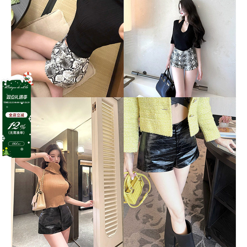 viola【冷毒美人】retr*fe3k+冷血钓系美人腿长2米版型pu超短裤