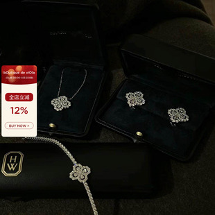 经典 闪爆 四叶草满钻项链耳钉 Loop花园系列 viola