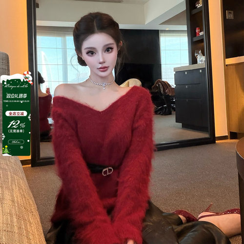 viola【绒绒小麋鹿】 高克重巨温柔韩女8羊毛拉毛针织毛衣