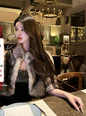 viola【限定熊猫兔】 bab獭兔本色十出一巨稀有整皮皮草外套贵妇