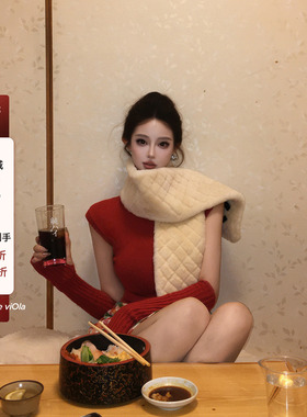 viola【铃子小姐】 10羊绒巨贴肤无敌掐腰版型袖套针织上衣