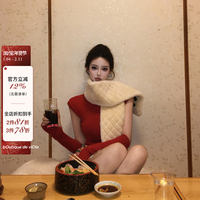 viola【铃子小姐】 10羊绒巨贴肤无敌掐腰版型袖套针织上衣