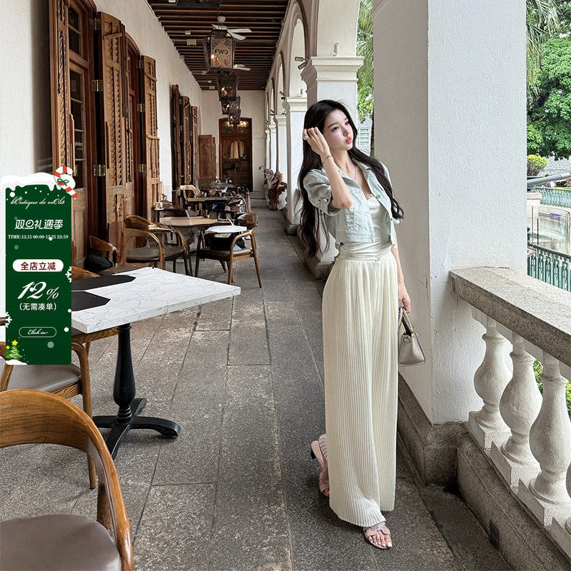 viola【一穿即赢！风琴裤】香高级手工坊系列巨难买压褶垂垂裤