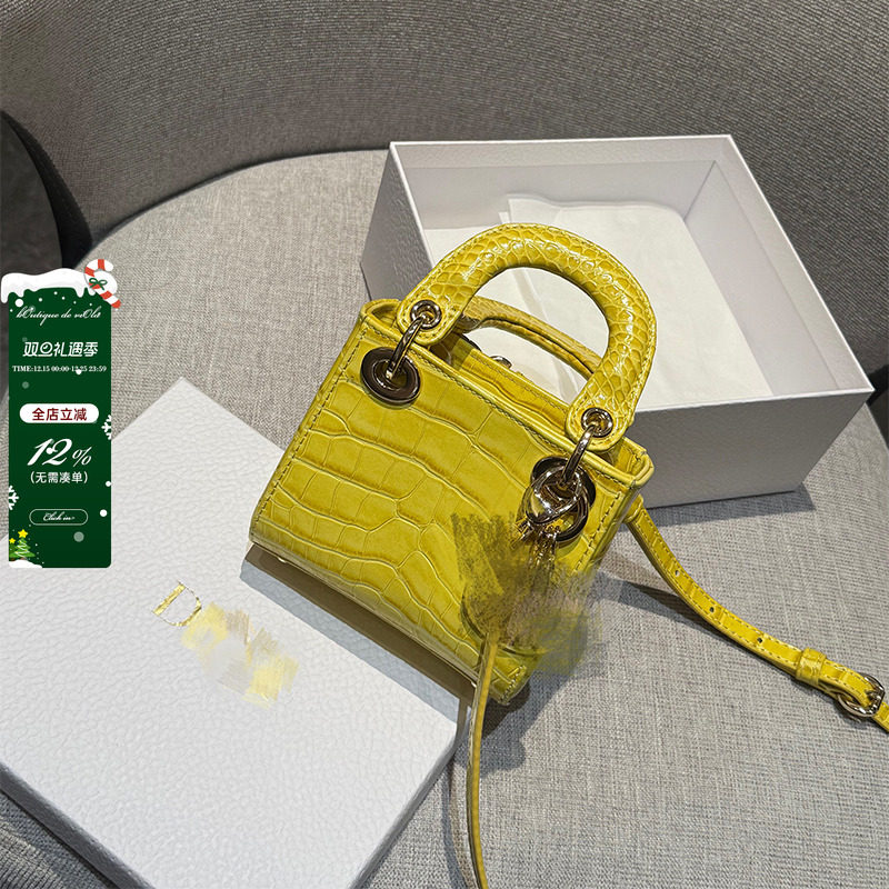viola【发财黄Micro】专业的事交给专业的人 限量鳄鱼纹包