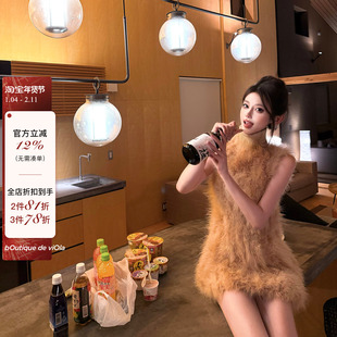 viola【冬日恋歌】cel*son一件20m+火鸡毛！yb定染连衣裙