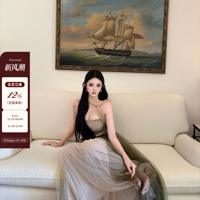 【现货】viola【纱间旧梦】D1or秀款礼服10W重工线仙女连衣裙高级