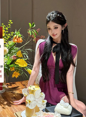 【现货】viola【紫荆花】生日典藏私服vale*古着70晚宴系列连衣裙