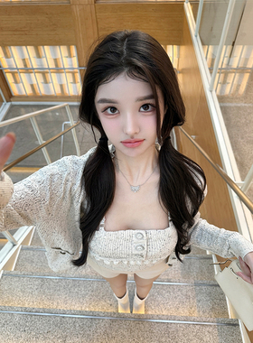 viola【奥利奥泡芙】难得对版yb定制纯棉特种纱定染吊带开衫套装