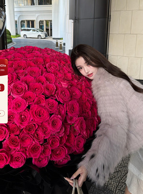 viola【香草山猫】 进口saga狐狸毛定染山猫袖口皮草外套年轻款