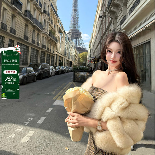 viola【奶酪紫貂】顶色Cheese市面无同色整皮狐狸毛Saga皮草高级