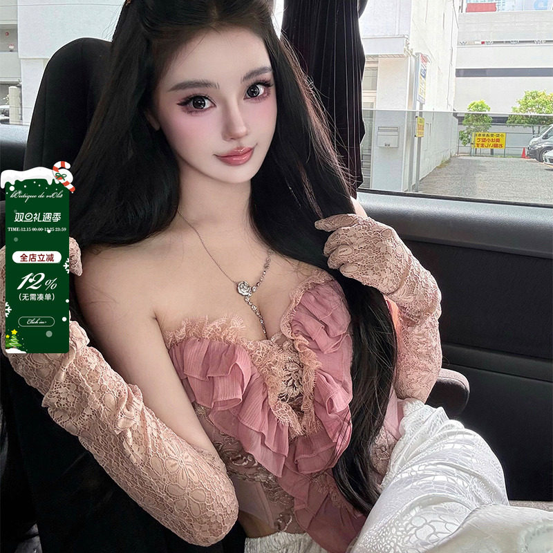 【现货】viola【洛可浪漫】N*定染重工蕾丝5种面料鱼骨胸衣抹胸