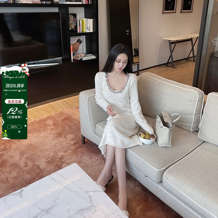 viola宽松长袖针织打底连衣裙