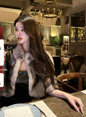 viola【限定熊猫兔】 bab獭兔本色十出一巨稀有整皮皮草外套贵妇
