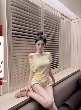 viola【伪素颜】夏季性感纯欲风短袖T恤女休闲百搭莱赛尔针织上衣