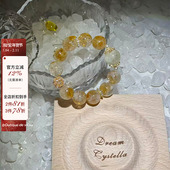 偏米正米通通来天然黄塔晶柠檬黄水晶招 viola 小金库 财手串