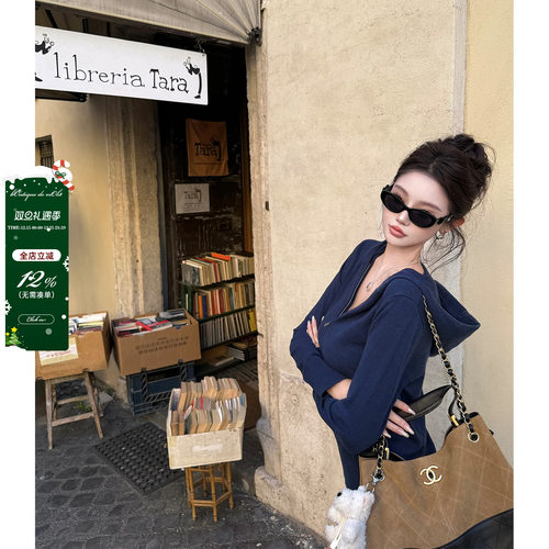 viola【许妍穿搭】赵露si同款pi*ko2k+绝版连帽开衫韩系慵懒风