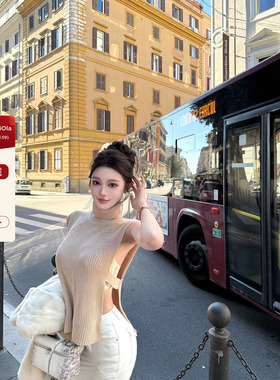 viola【枫糖曲奇】 isab*mar叠穿超乖 小众设计感针织背心学院风