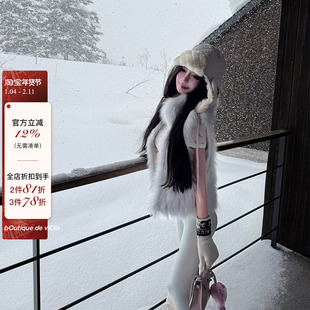 viola【北海道雪狐】saga级白狐定染云朵白baby蓝狐狸毛皮草