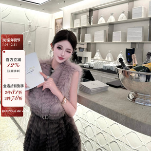 viola【罗兰梦境】14W定了五个月渐变染色进口白狐皮草马甲