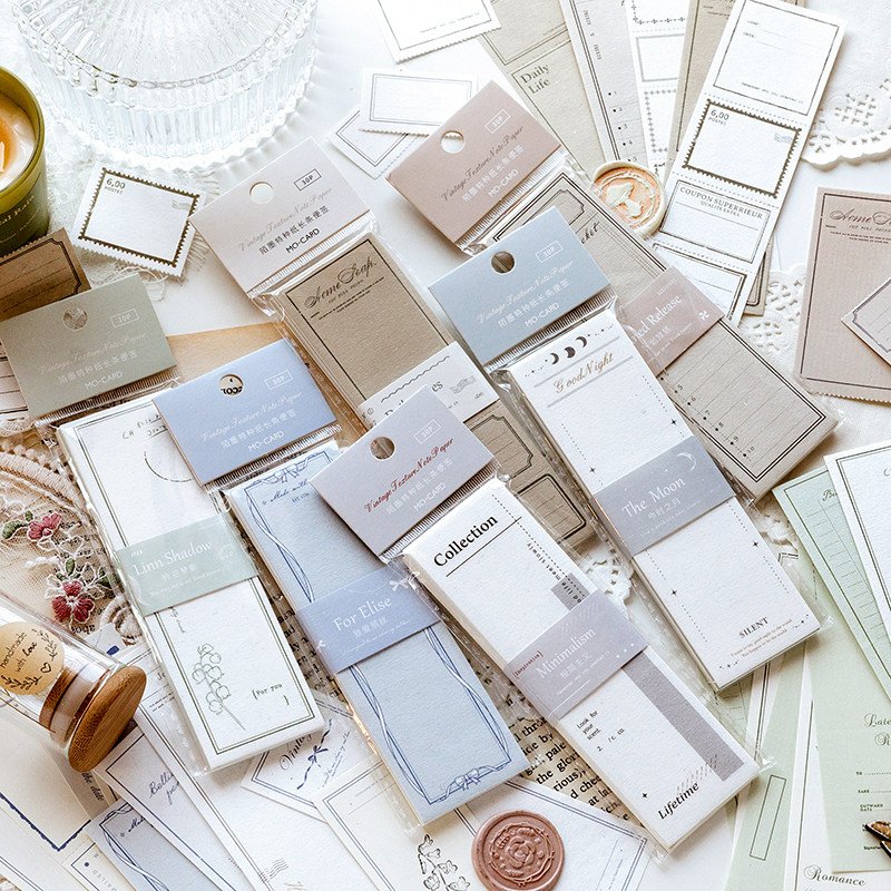 且听风吟长条手帐便签纸简约复古英文留言记事手账打底纸素材纸