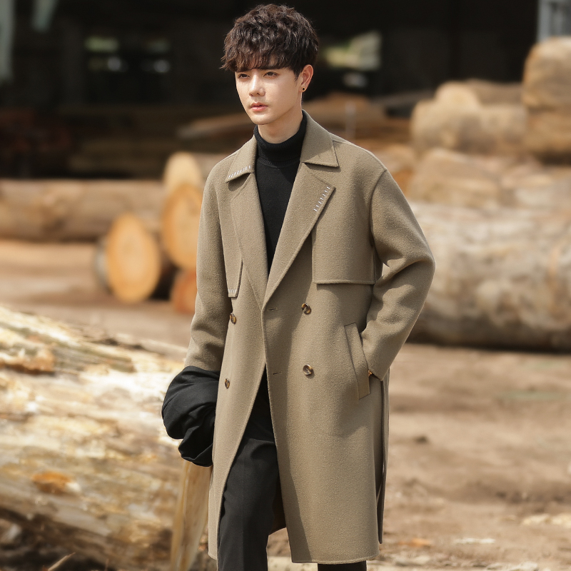 秋冬季男士双面呢羊毛大衣