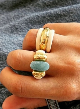 天河石小众法国戒指Celavie复古