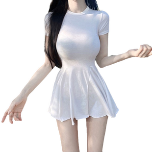 纯欲白色裙子小个子夜店高级感性感辣妹连衣裙短裙约会战袍女夏季