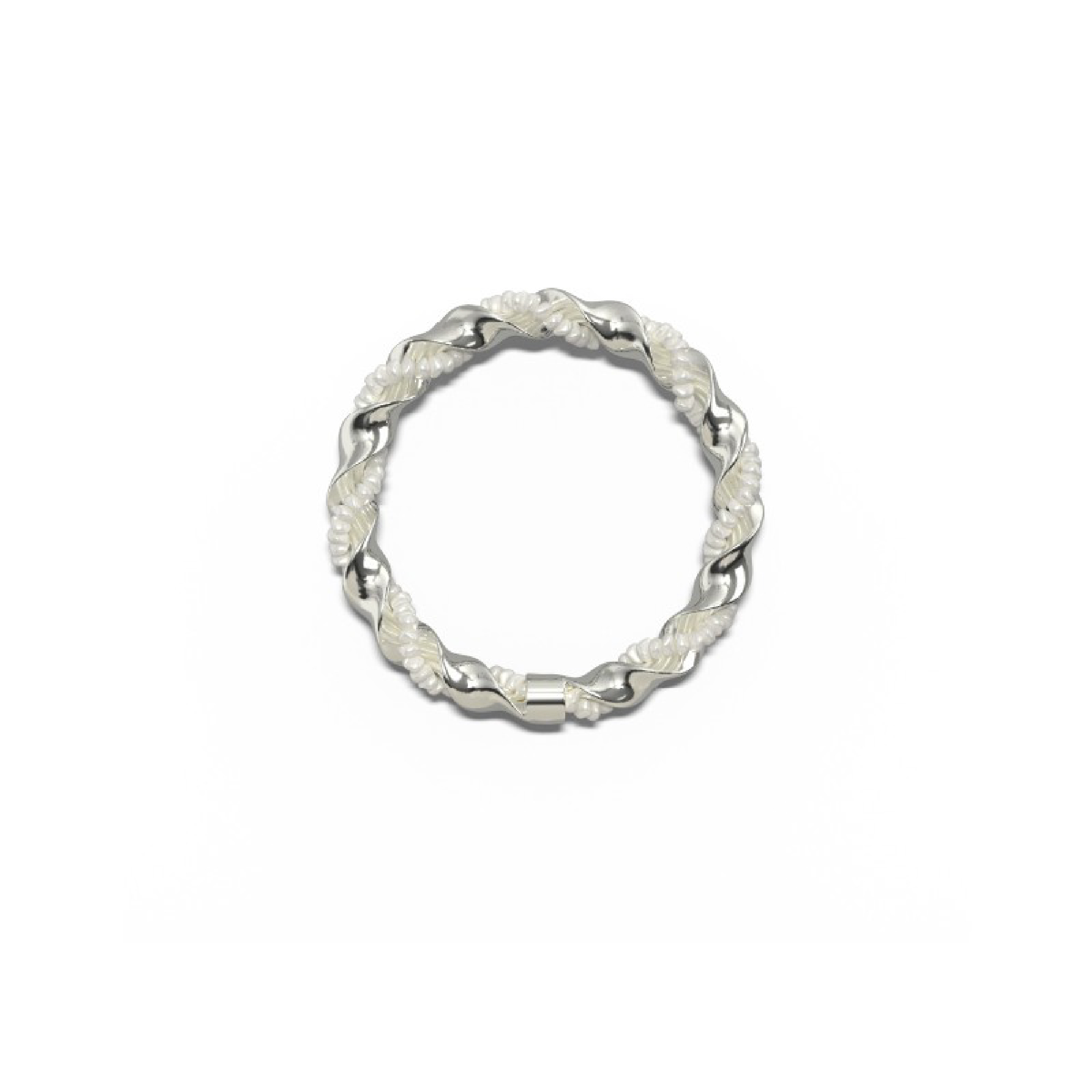 TOGGLER海水珍珠缠绕银镀金戒指