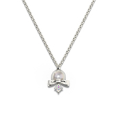 芭蕾系列 TOGGLER DAILY 蝴蝶结淡水珍珠镶钻925银镀金项链可调节