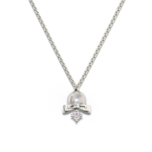 蝴蝶结淡水珍珠镶钻925银镀金项链可调节 芭蕾系列 TOGGLER DAILY