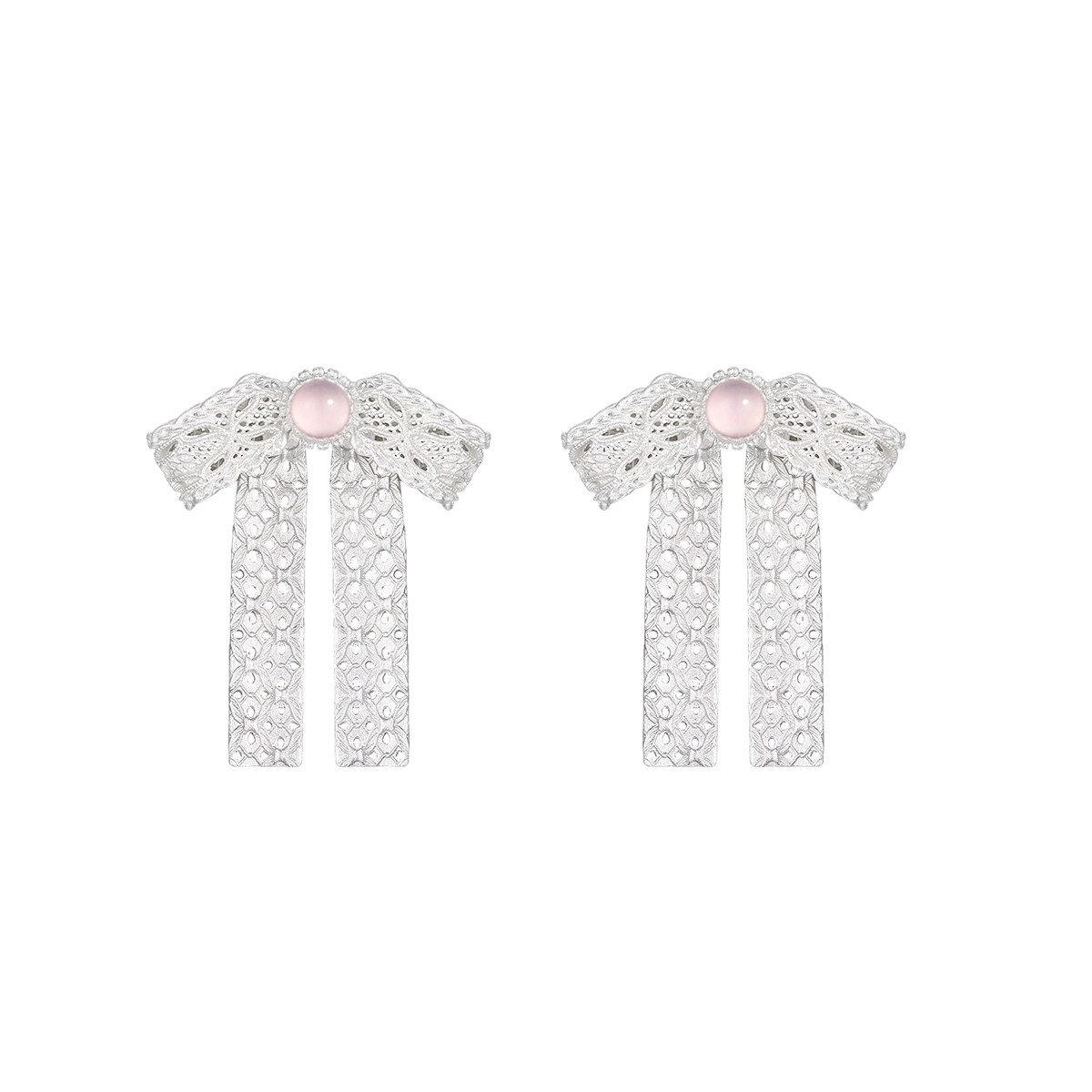 TOGGLER DAILY 芭蕾系列 摇晃丝带蝴蝶结银烧白耳钉女款礼物,饰品/流行首饰/时尚饰品新,耳钉,淘宝优惠券,粉丝福利购,淘宝优惠卷