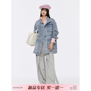 韩国chic春季新款小众复古多口袋设计宽松百搭休闲长袖牛仔外套女