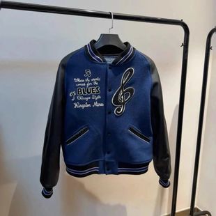 2025忧郁蓝调芝加哥vibe棒球服外套短款cleanfit风格夹克男女