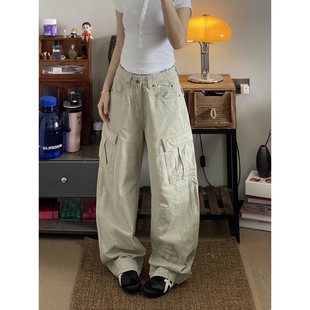 MADWITCH美式高街工装休闲裤男女宽松阔腿多口袋解构水洗做旧裤子