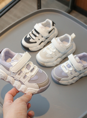 女童运动鞋春夏网面透气儿童跑步鞋中大童女孩紫色老爹鞋子1-6岁3