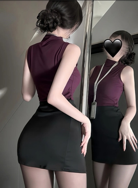 私房性感秘书OL装纯欲约会束腰网红修身显瘦百搭睡衣御姐包臀睡裙