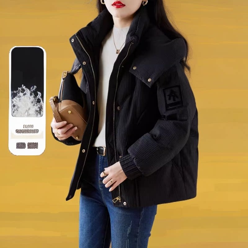 安可拉红羽绒棉服女短款2026新款