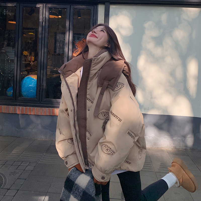 连帽短款羽绒服女冬季加厚面包服