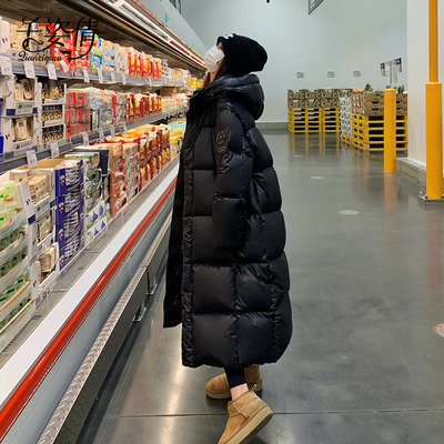 黑金鹅绒羽绒服女冬季2025新款韩
