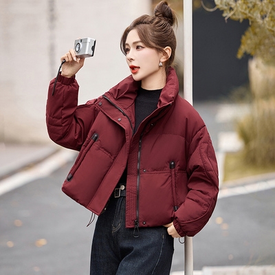 红色高品质羽绒服冬25白鸭绒外套