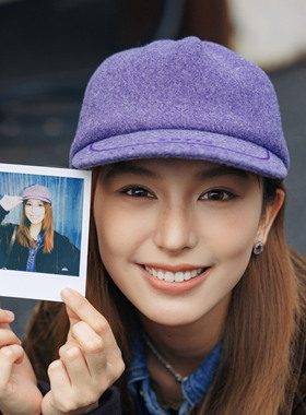 XOTIC官方 太极毛呢软顶平檐棒球帽秋冬防寒保暖户外显脸小鸭舌帽