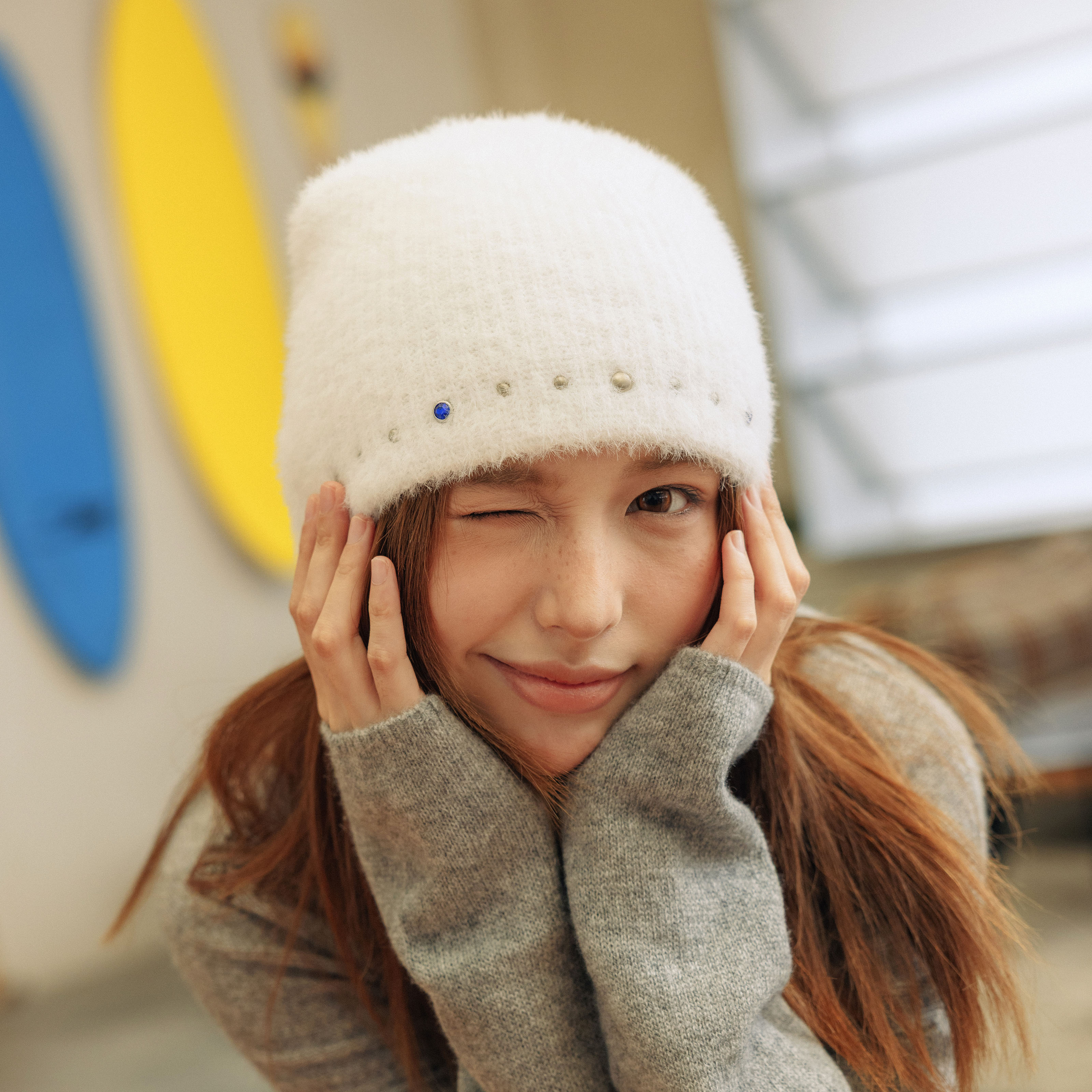 XOTIC仿貂毛冷帽韩系百搭新品