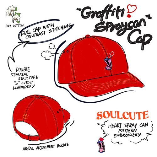 Xotic出游涂鸦喷灌刺绣鸭舌帽