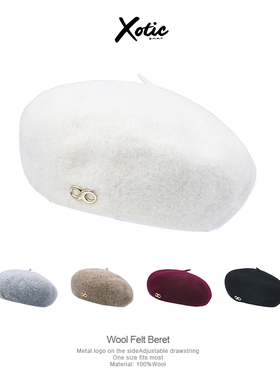 XOTIC官方 INFINITY系列羊毛贝雷帽时尚秋冬画家帽女复古走秀款