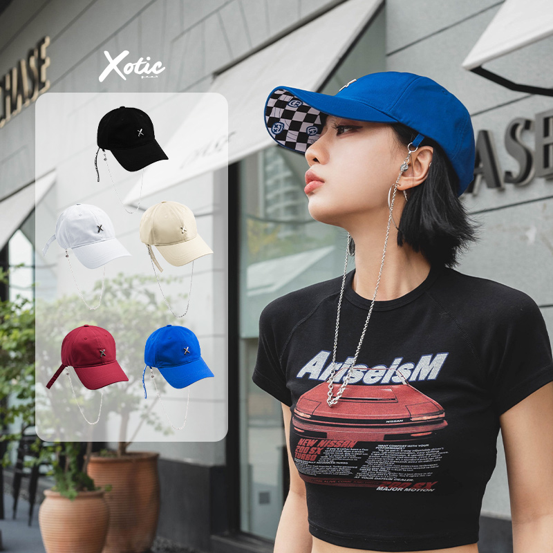 xotic挂链可拆鸭舌帽夏季百搭